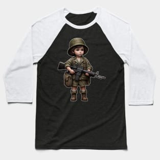 The Little Girl and a Toy Gun Baseball T-Shirt